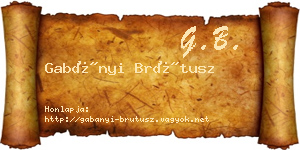 Gabányi Brútusz névjegykártya